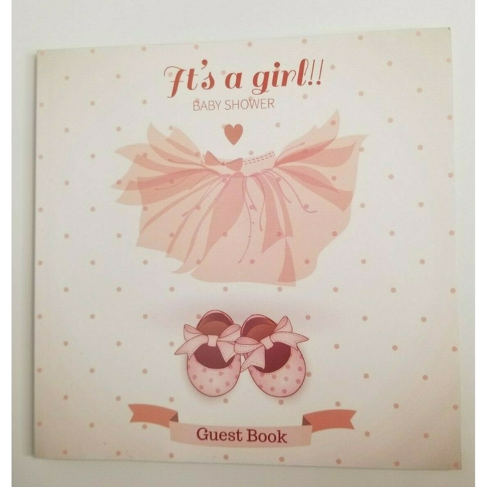 It's A Girl! Baby Shower Guest Paperback Book NEW Pink Ballet Dance